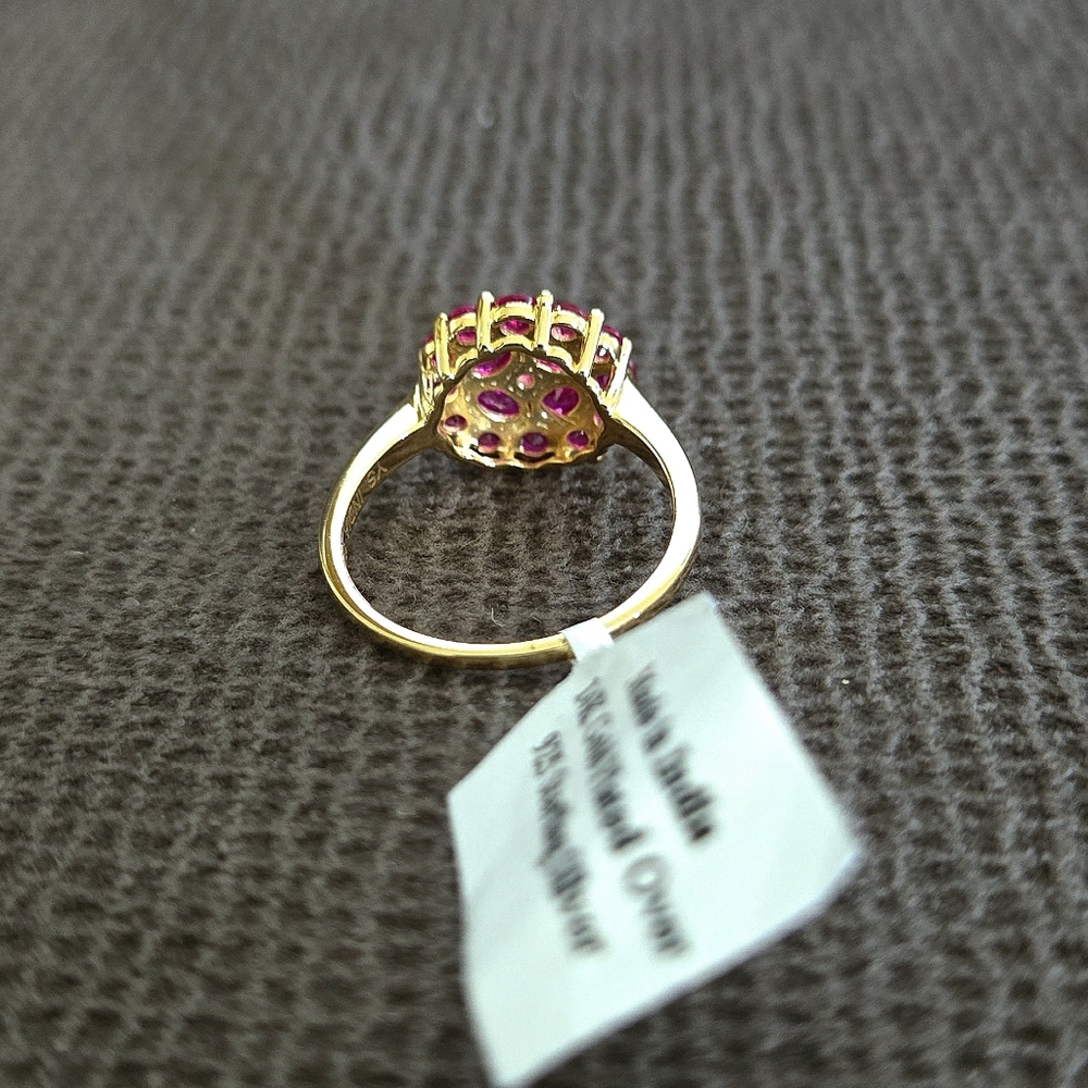 Shivam Lab🧪 Created Pink💕 Ruby Floral🌸 Cluster Ring💍 - NWT - Picture 14 of 16